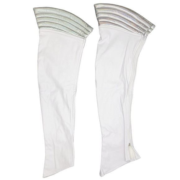 White Space Girl Thigh High Leggings with Zipper Back - Picture 5 of 5
